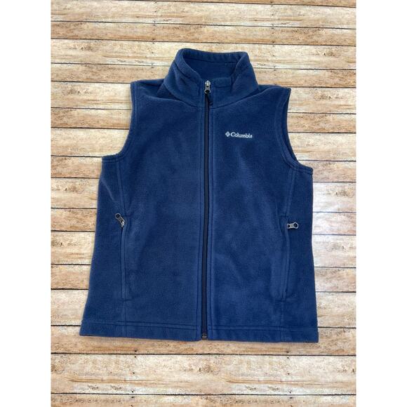 Columbia Boys’ Steens Mtn Fleece Vest Navy Blue Size Small (8) - Picture 1 of 4